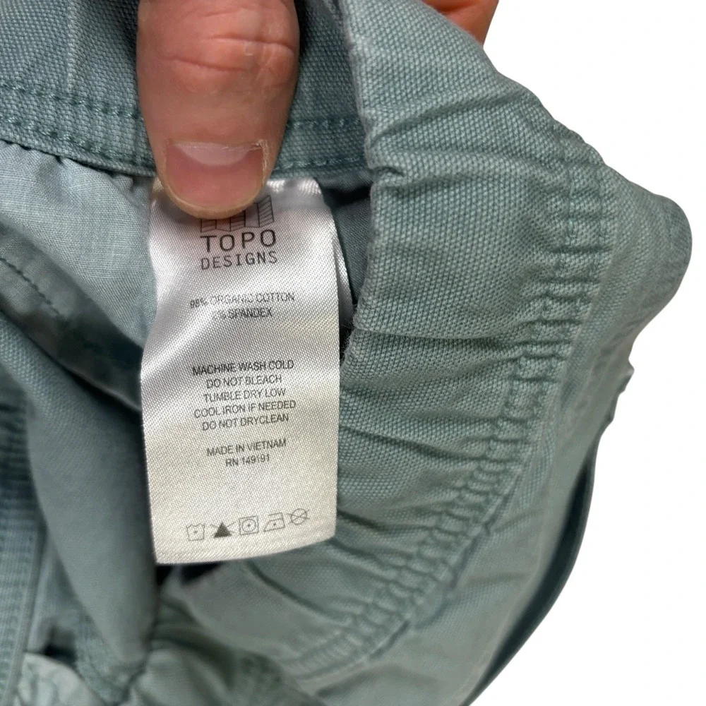 Topo Designs Dirt Pant Blue Organic Cotton Hiking Active Womens Medium - Picture 3 of 9